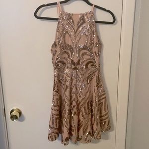 Rose gold sequin dress